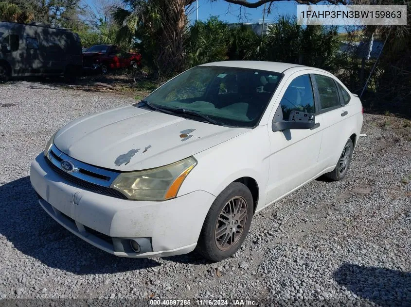 2011 Ford Focus Se VIN: 1FAHP3FN3BW159863 Lot: 40897285