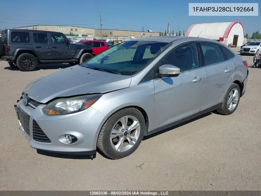 2012 Ford Focus Titanium VIN: 1FAHP3J28CL192664 Lot: 12062336