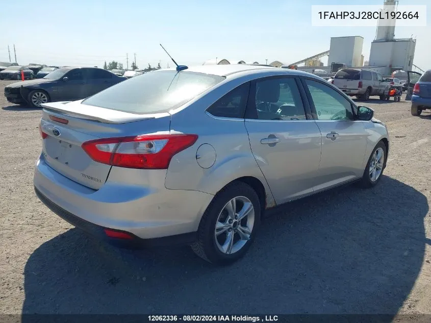 2012 Ford Focus Titanium VIN: 1FAHP3J28CL192664 Lot: 12062336