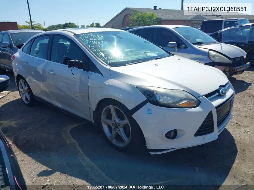 2012 Ford Focus Titanium VIN: 1FAHP3J2XCL368551 Lot: 12065287