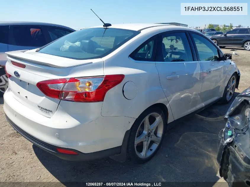 2012 Ford Focus Titanium VIN: 1FAHP3J2XCL368551 Lot: 12065287