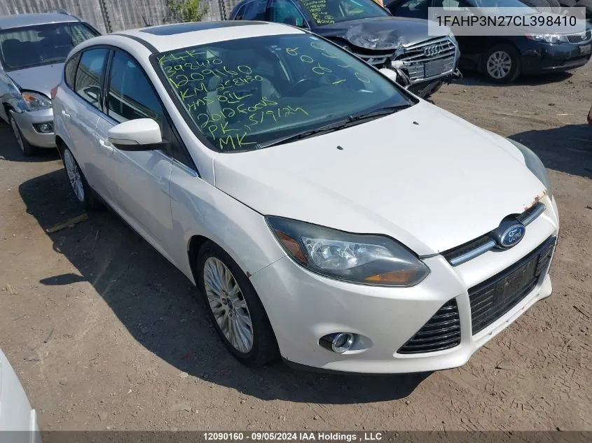 2012 Ford Focus VIN: 1FAHP3N27CL398410 Lot: 12090160