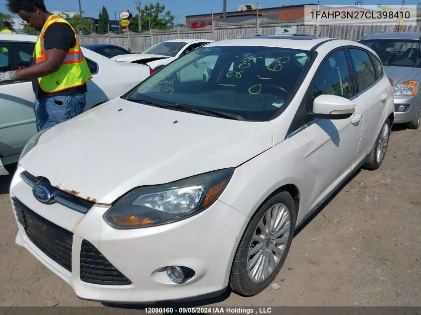 2012 Ford Focus VIN: 1FAHP3N27CL398410 Lot: 12090160