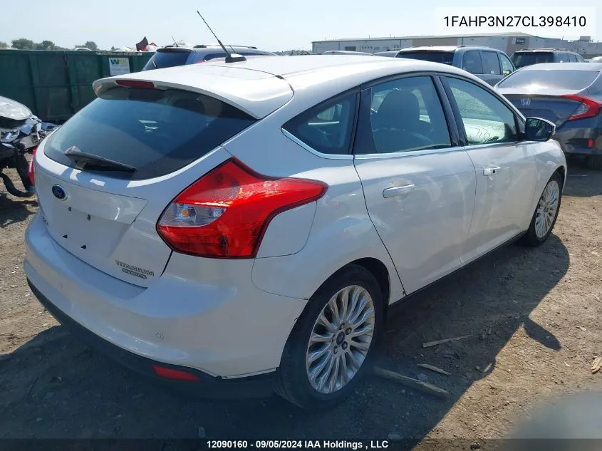 2012 Ford Focus VIN: 1FAHP3N27CL398410 Lot: 12090160