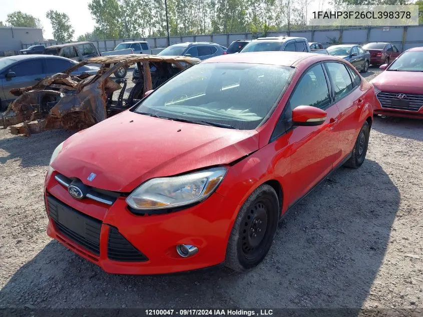 2012 Ford Focus Se VIN: 1FAHP3F26CL398378 Lot: 12100047