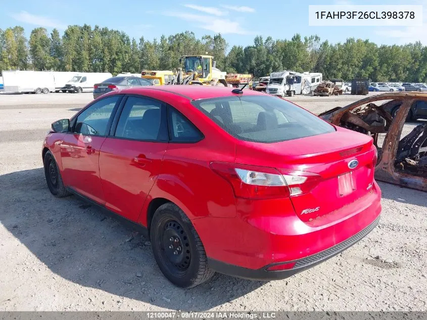 1FAHP3F26CL398378 2012 Ford Focus Se