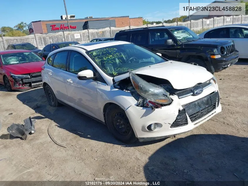 2012 Ford Focus Titanium VIN: 1FAHP3N23CL458828 Lot: 12102175