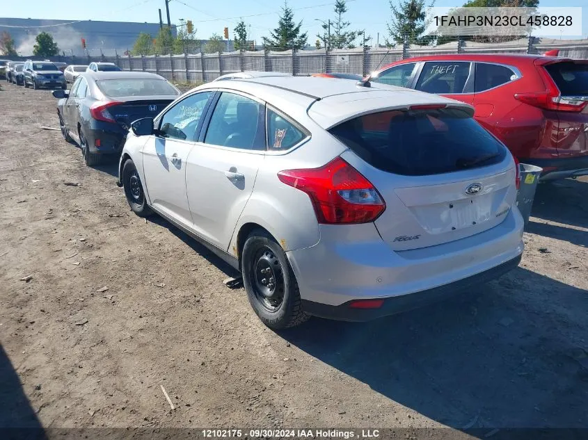 2012 Ford Focus Titanium VIN: 1FAHP3N23CL458828 Lot: 12102175