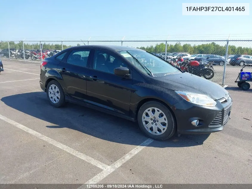 2012 Ford Focus Se VIN: 1FAHP3F27CL401465 Lot: 12105205