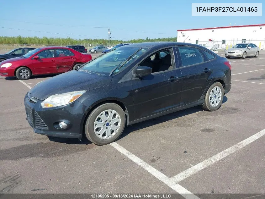 2012 Ford Focus Se VIN: 1FAHP3F27CL401465 Lot: 12105205