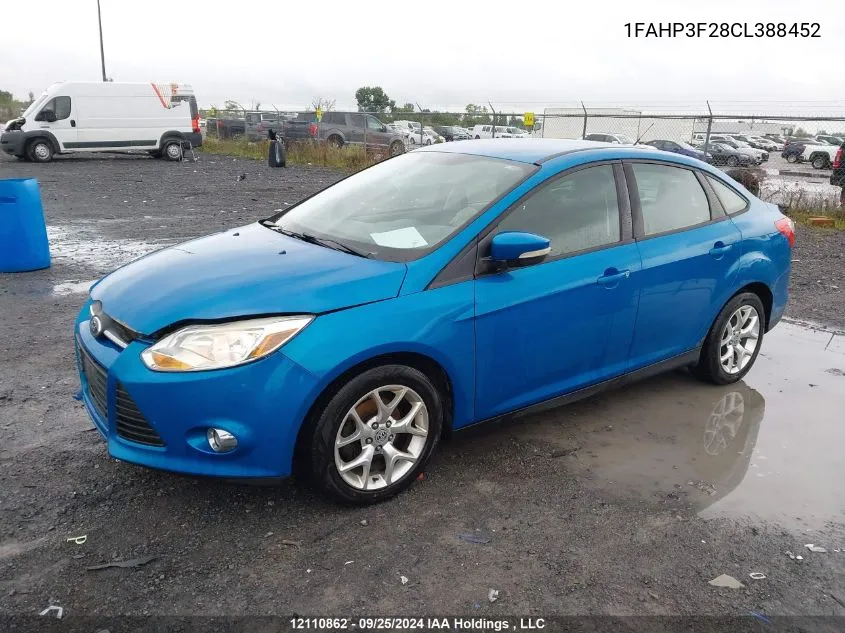 2012 Ford Focus Se VIN: 1FAHP3F28CL388452 Lot: 12110862