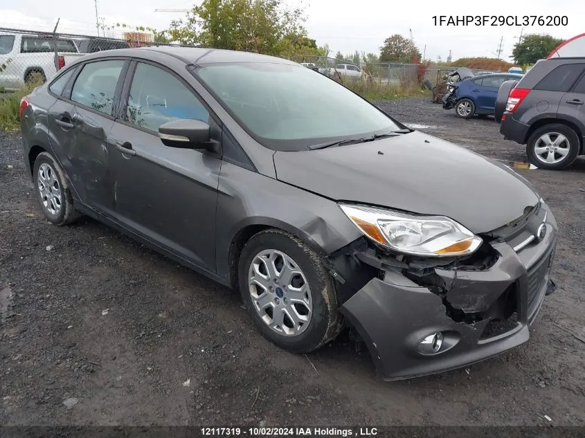 2012 Ford Focus VIN: 1FAHP3F29CL376200 Lot: 12117319