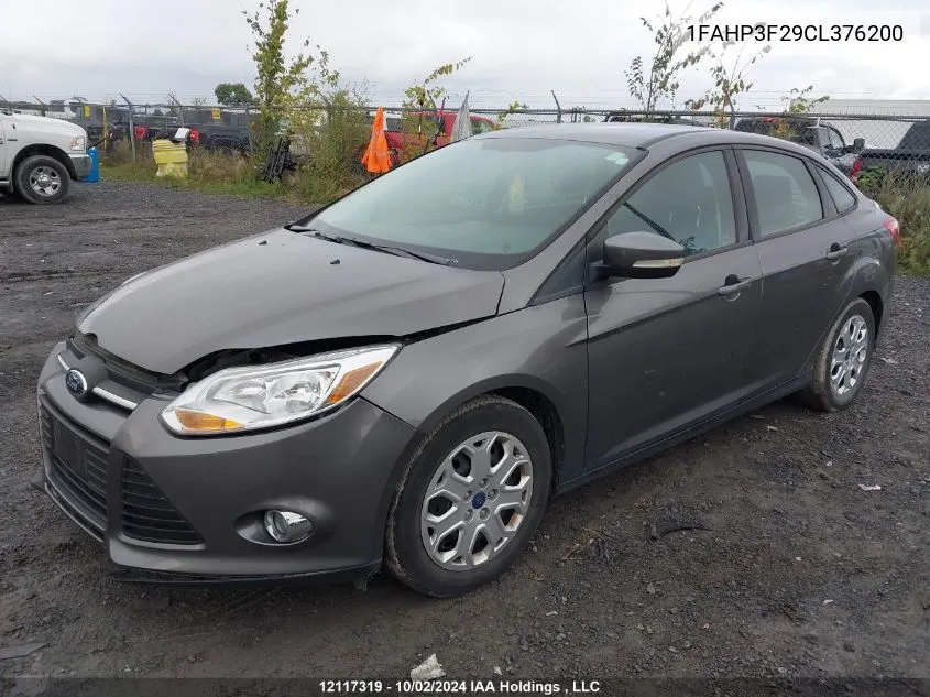 2012 Ford Focus VIN: 1FAHP3F29CL376200 Lot: 12117319