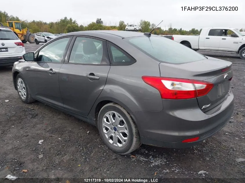 2012 Ford Focus VIN: 1FAHP3F29CL376200 Lot: 12117319