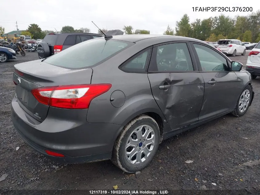 2012 Ford Focus VIN: 1FAHP3F29CL376200 Lot: 12117319