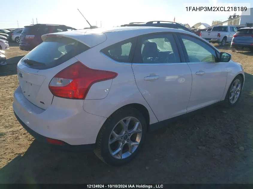 2012 Ford Focus Sel VIN: 1FAHP3M2XCL218189 Lot: 12124924