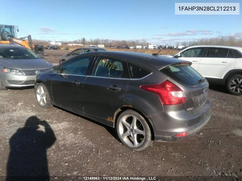 2012 Ford Focus Titanium VIN: 1FAHP3N28CL212213 Lot: 12149983