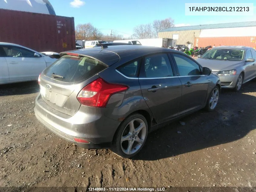 2012 Ford Focus Titanium VIN: 1FAHP3N28CL212213 Lot: 12149983