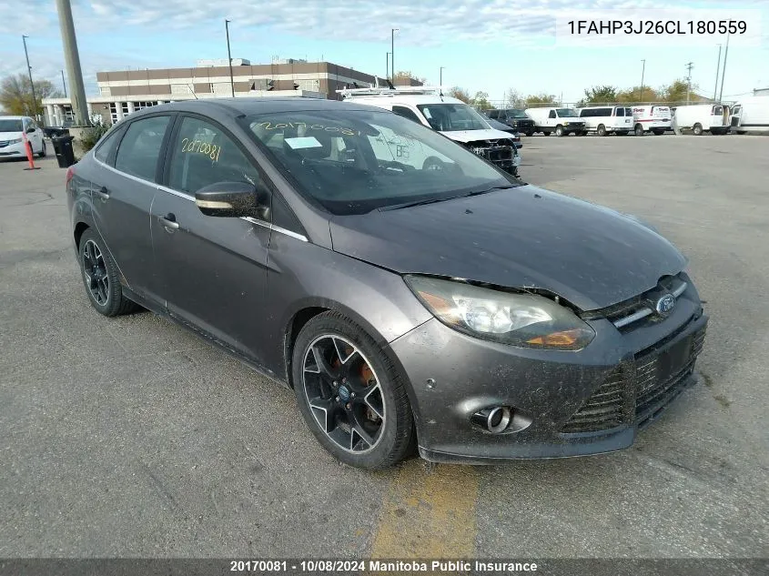 2012 Ford Focus Titanium VIN: 1FAHP3J26CL180559 Lot: 20170081