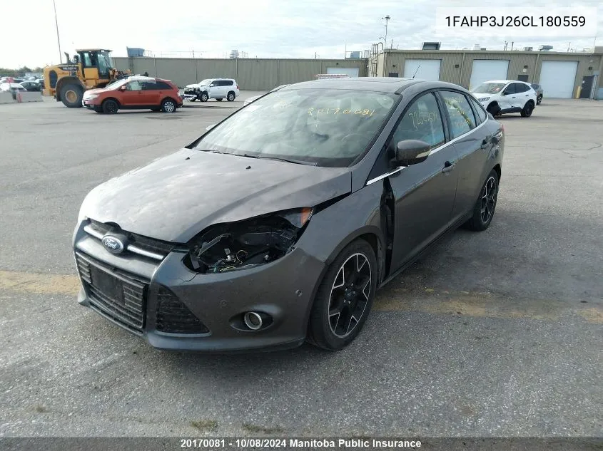 2012 Ford Focus Titanium VIN: 1FAHP3J26CL180559 Lot: 20170081