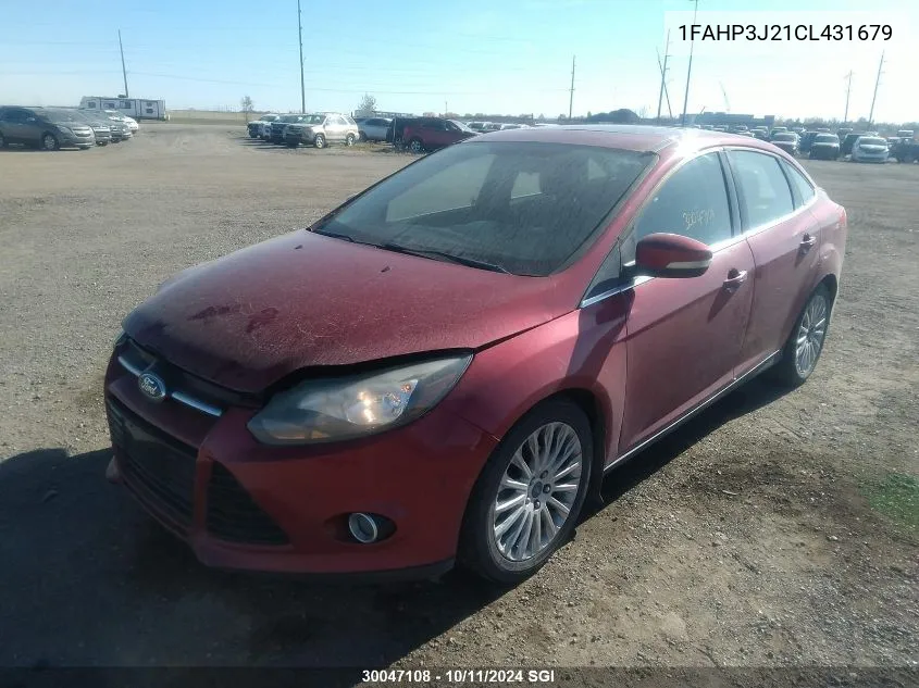 2012 Ford Focus Titanium VIN: 1FAHP3J21CL431679 Lot: 30047108