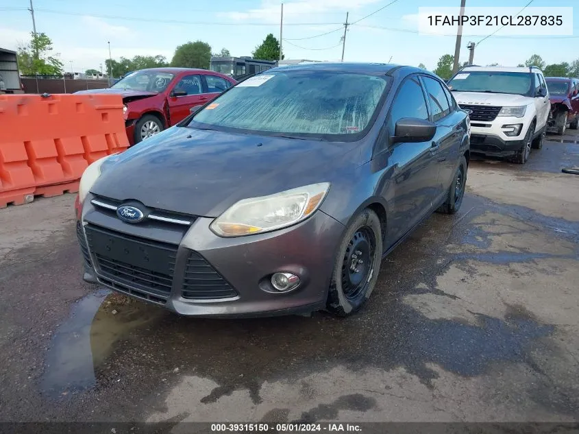 1FAHP3F21CL287835 2012 Ford Focus Se