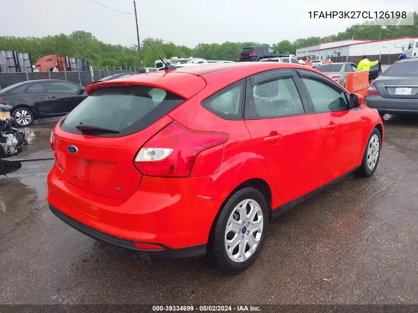 2012 Ford Focus Se VIN: 1FAHP3K27CL126198 Lot: 39334699