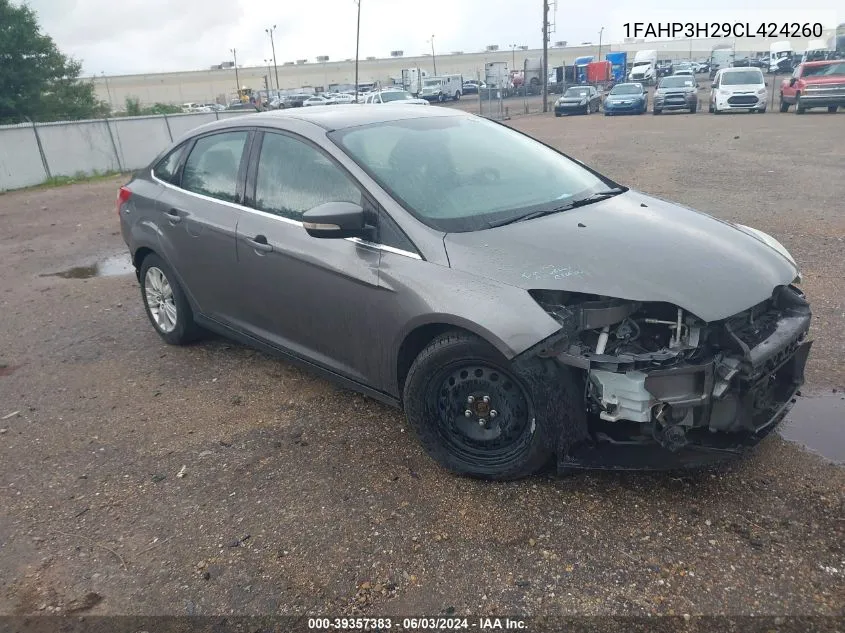 1FAHP3H29CL424260 2012 Ford Focus Sel