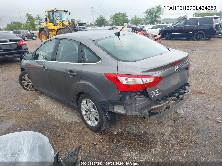 1FAHP3H29CL424260 2012 Ford Focus Sel