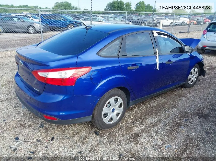 2012 Ford Focus S VIN: 1FAHP3E28CL448828 Lot: 39405431