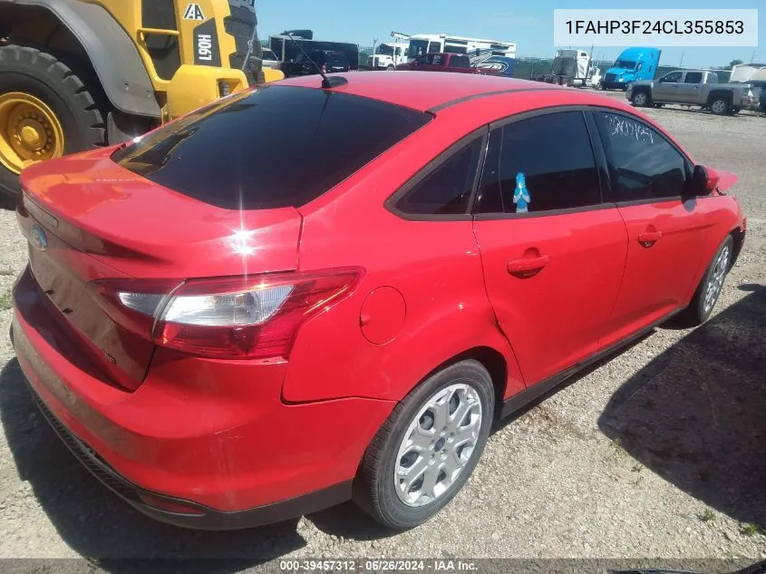 2012 Ford Focus Se VIN: 1FAHP3F24CL355853 Lot: 39457312