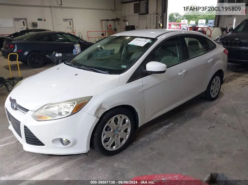 2012 Ford Focus Se VIN: 1FAHP3F20CL195809 Lot: 39587138