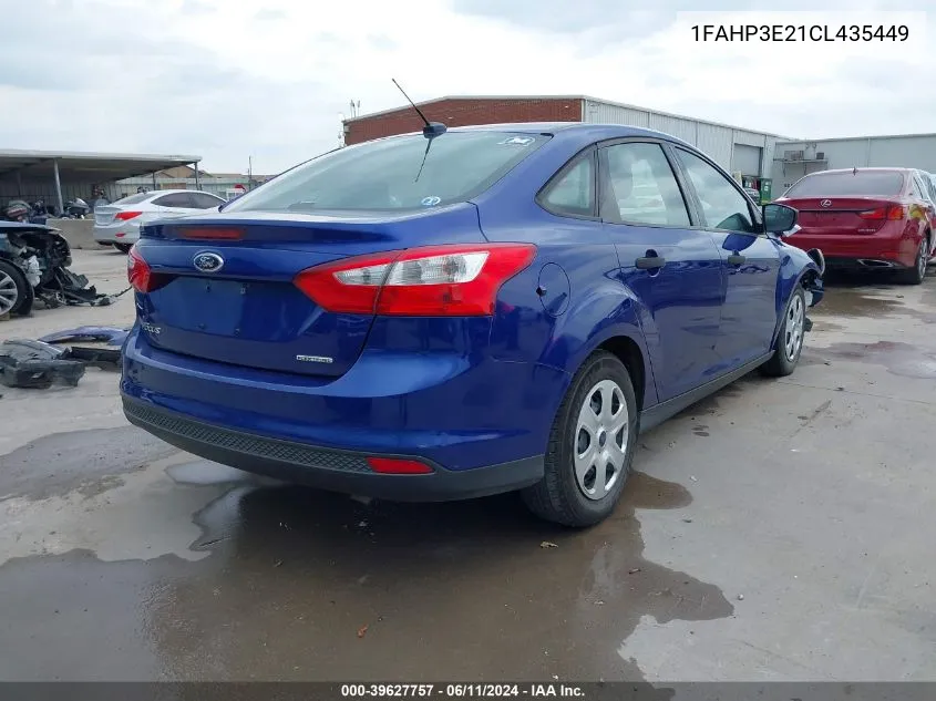 2012 Ford Focus S VIN: 1FAHP3E21CL435449 Lot: 39627757