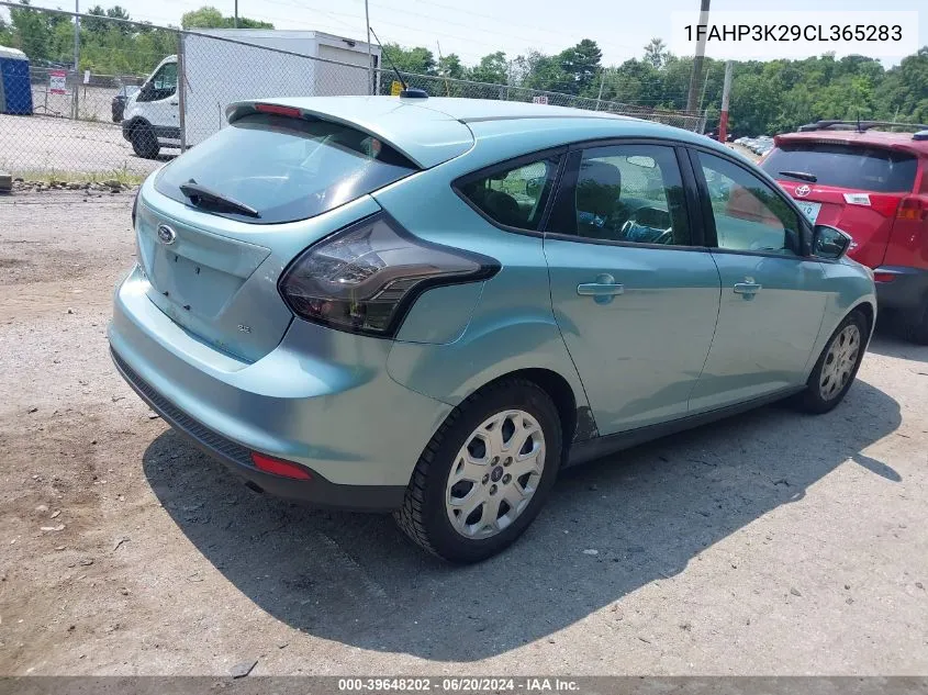 2012 Ford Focus Se VIN: 1FAHP3K29CL365283 Lot: 39648202