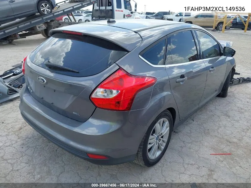 1FAHP3M2XCL149536 2012 Ford Focus Sel