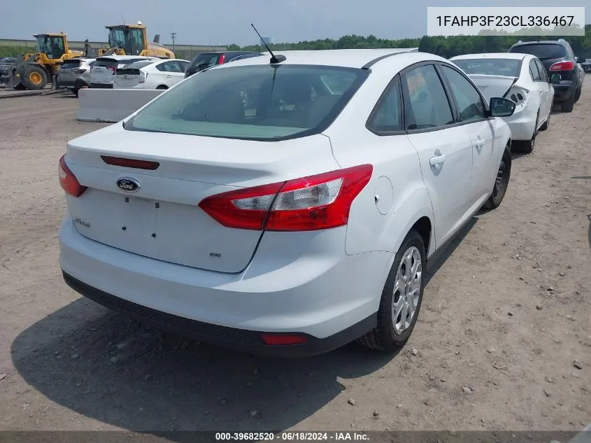 2012 Ford Focus Se VIN: 1FAHP3F23CL336467 Lot: 39682520