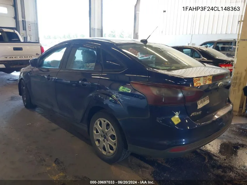 2012 Ford Focus Se VIN: 1FAHP3F24CL148363 Lot: 39697033