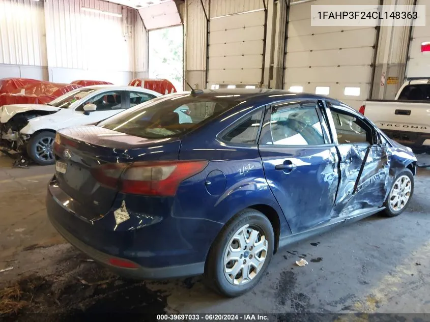 2012 Ford Focus Se VIN: 1FAHP3F24CL148363 Lot: 39697033