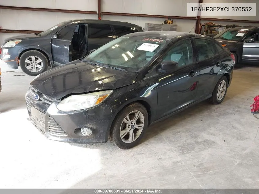 2012 Ford Focus Se VIN: 1FAHP3F2XCL370552 Lot: 39700591