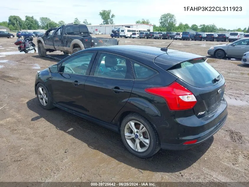 2012 Ford Focus Se VIN: 1FAHP3K22CL311923 Lot: 40383392