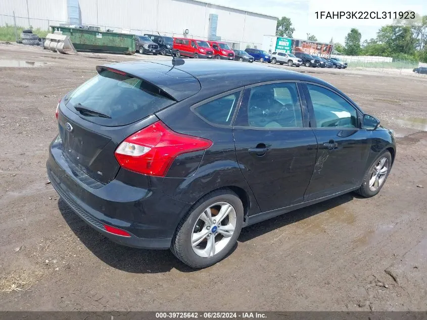 2012 Ford Focus Se VIN: 1FAHP3K22CL311923 Lot: 40383392