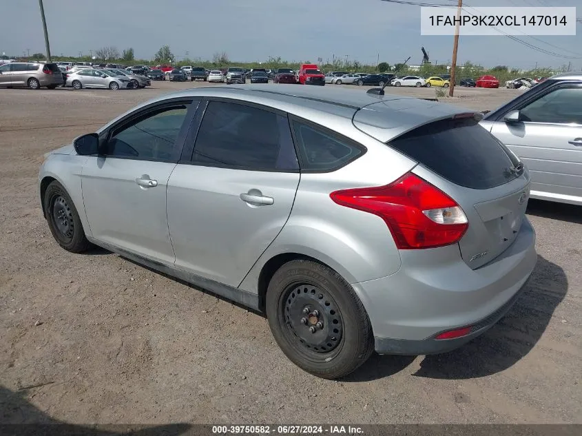 2012 Ford Focus Se VIN: 1FAHP3K2XCL147014 Lot: 39750582