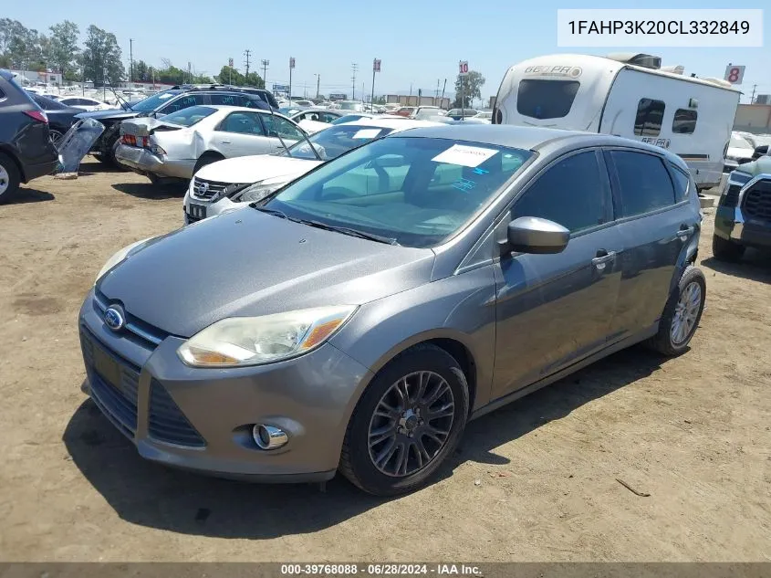 2012 Ford Focus Se VIN: 1FAHP3K20CL332849 Lot: 39768088