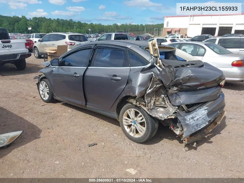 2012 Ford Focus Sel VIN: 1FAHP3H23CL155933 Lot: 39800931