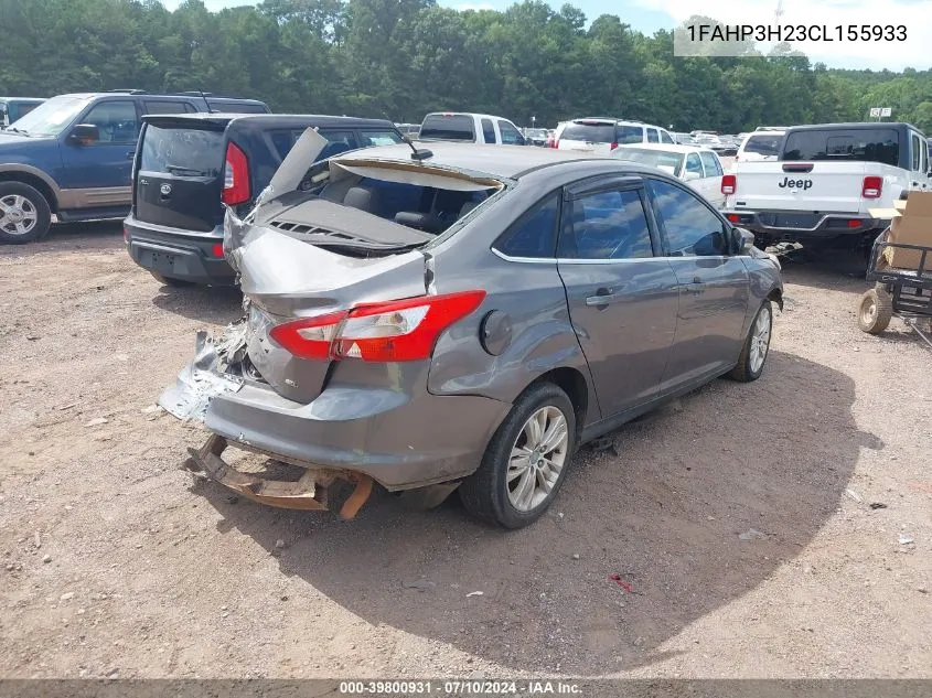 2012 Ford Focus Sel VIN: 1FAHP3H23CL155933 Lot: 39800931