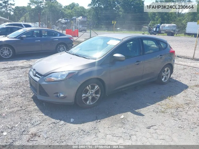 2012 Ford Focus Se VIN: 1FAHP3K24CL230664 Lot: 39801793