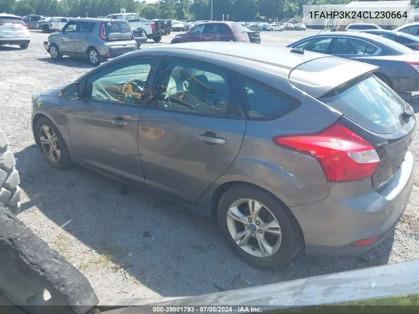 2012 Ford Focus Se VIN: 1FAHP3K24CL230664 Lot: 39801793