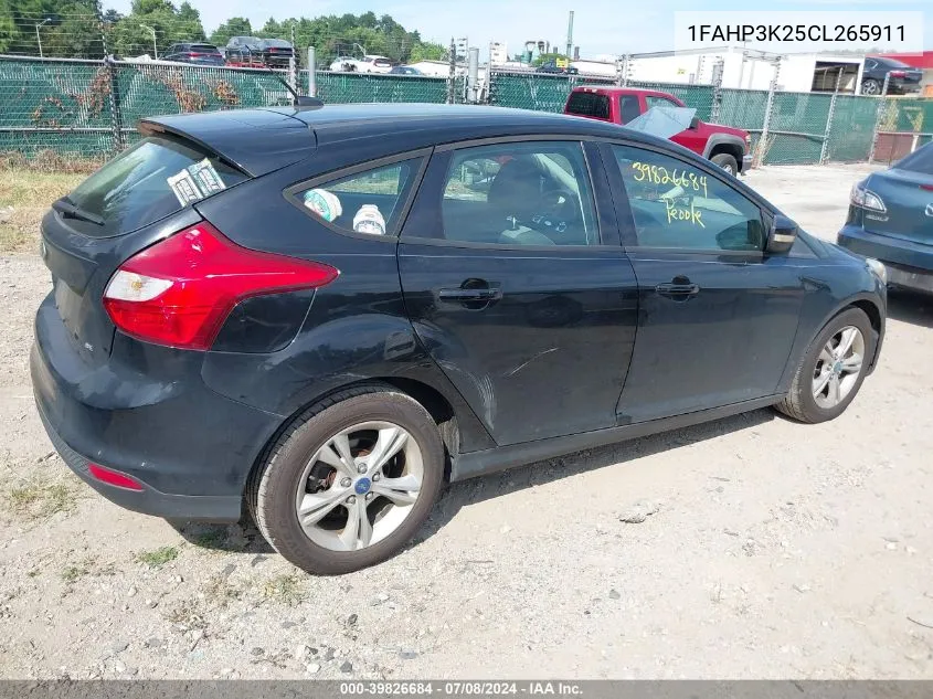 2012 Ford Focus Se VIN: 1FAHP3K25CL265911 Lot: 39826684