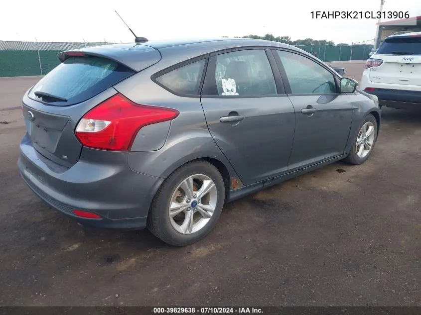 2012 Ford Focus Se VIN: 1FAHP3K21CL313906 Lot: 39829638