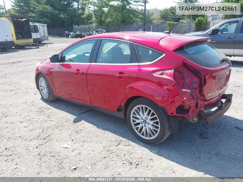 2012 Ford Focus Sel VIN: 1FAHP3M27CL242661 Lot: 39841317